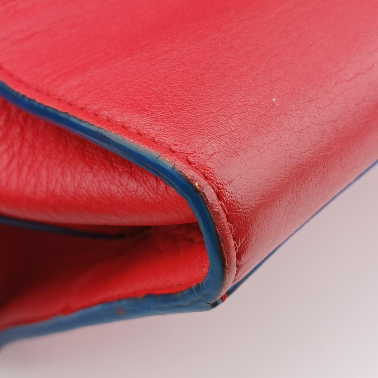 Pre-owned Fendi Troyage Trois Jours Red Leather 8BH279 shoulderbag | stylenewstar