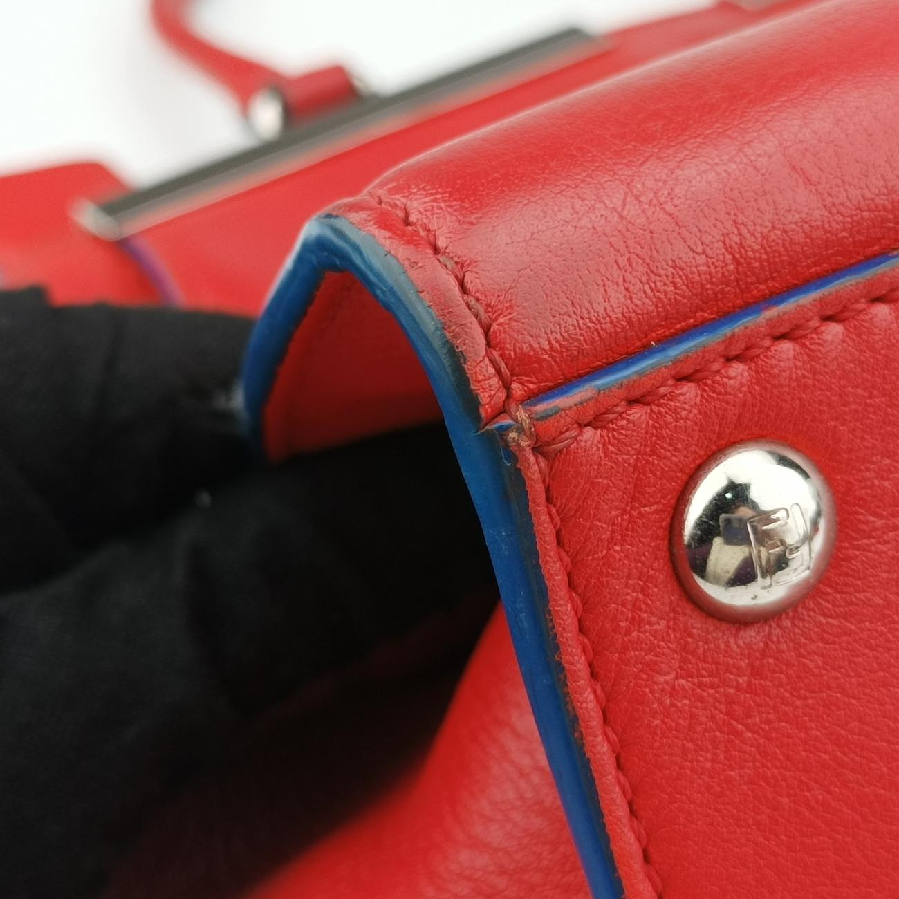 Pre-owned Fendi Troyage Trois Jours Red Leather 8BH279 shoulderbag | stylenewstar