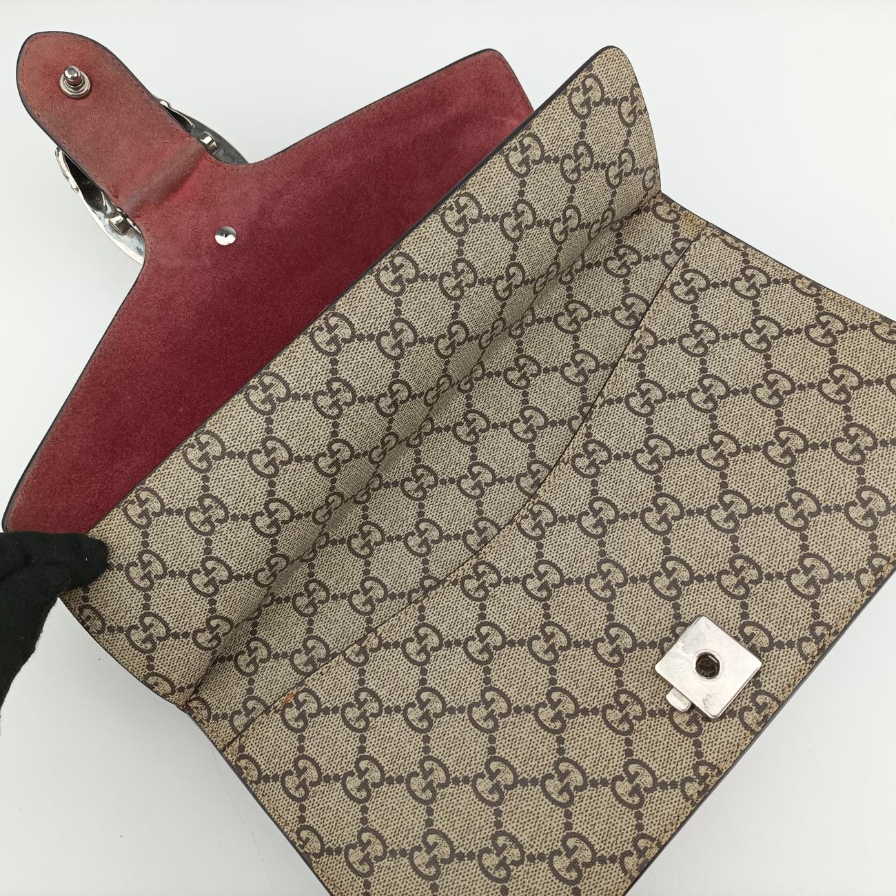 Pre-owned Gucci Dionysus beige×red×multicolor PVC coated canvas 400249 shoulderbag | stylenewstar
