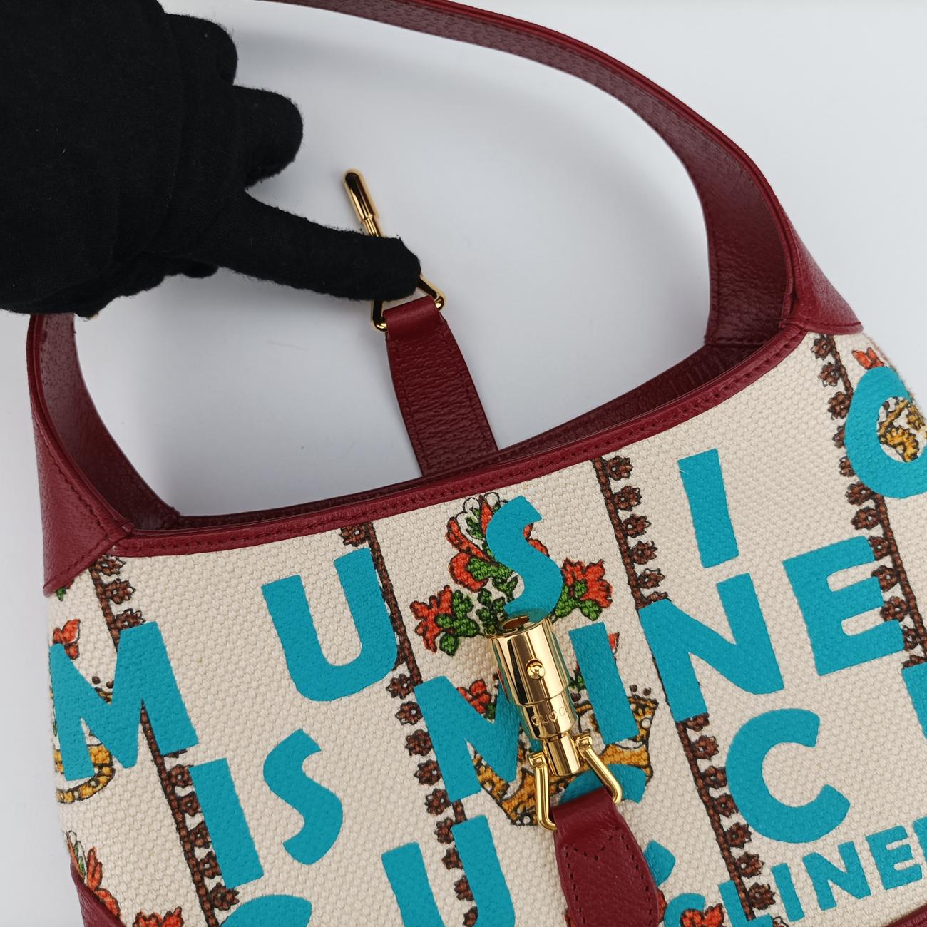 Pre-owned Gucci The Hacker Project Jackie 1961 Multicolour canvas x leather 636706 shoulderbag | stylenewstar