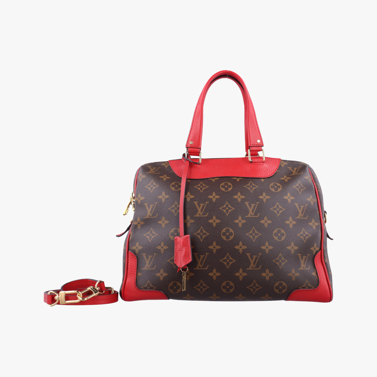 Vintage Louis Vuitton RETIRO PM brown×CERISE Monogram Canvas×calf leather M40546 shoulderbag | stylenewstar