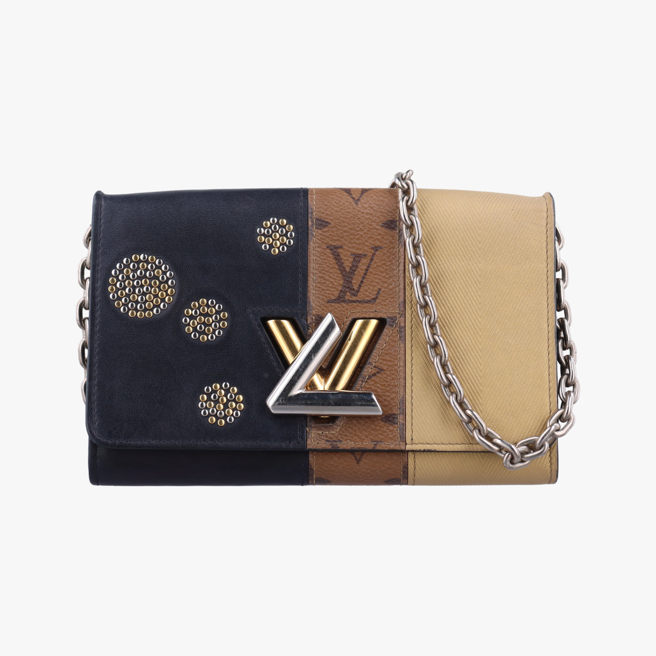 Secondhand Louis Vuitton Portefeuille Twist Black x Brown x Golden Monogram Reverse M64478 shoulderbag | stylenewstar