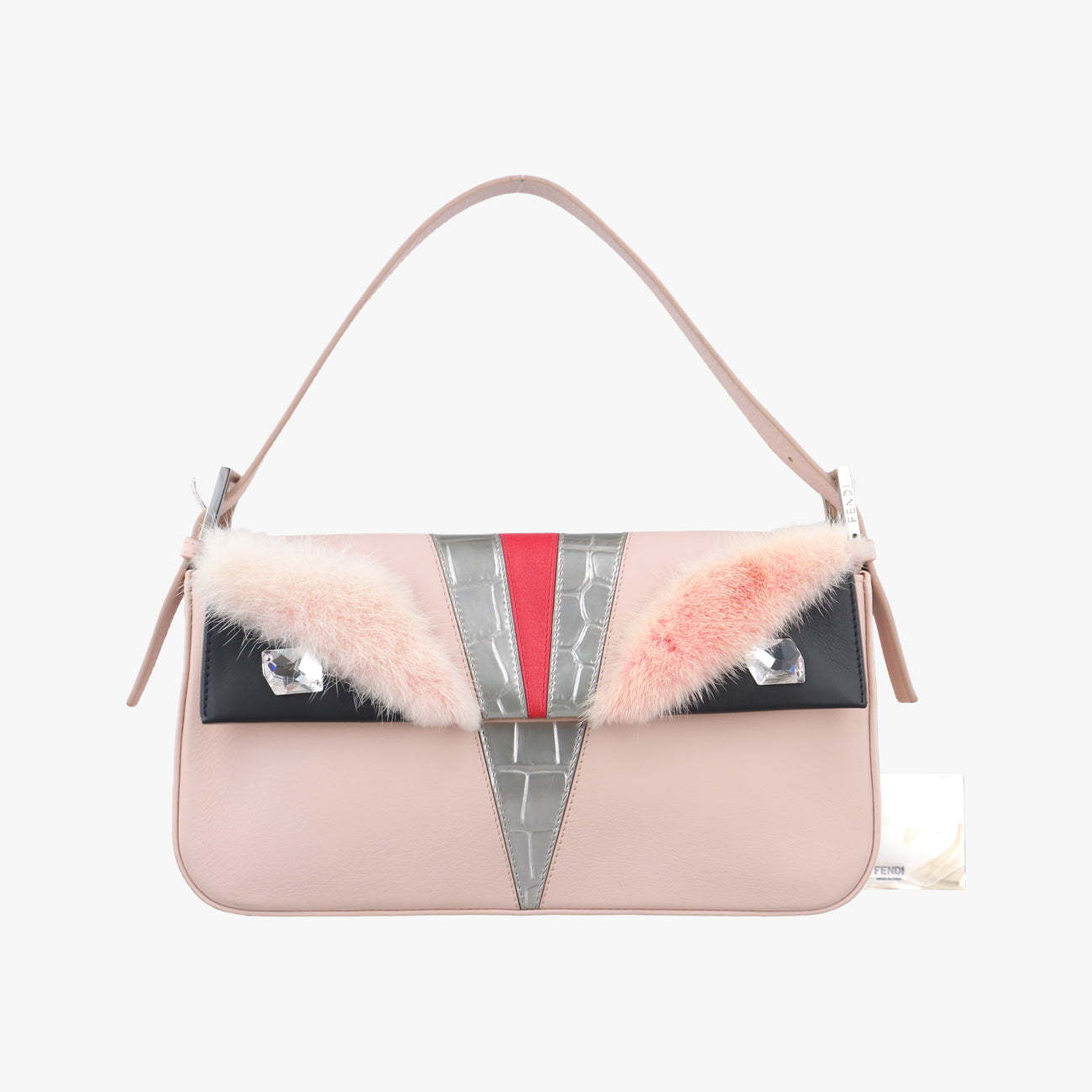 Secondhand Fendi BAGUETTE Pink×multicolor Leather 8BR600 handbag | stylenewstar