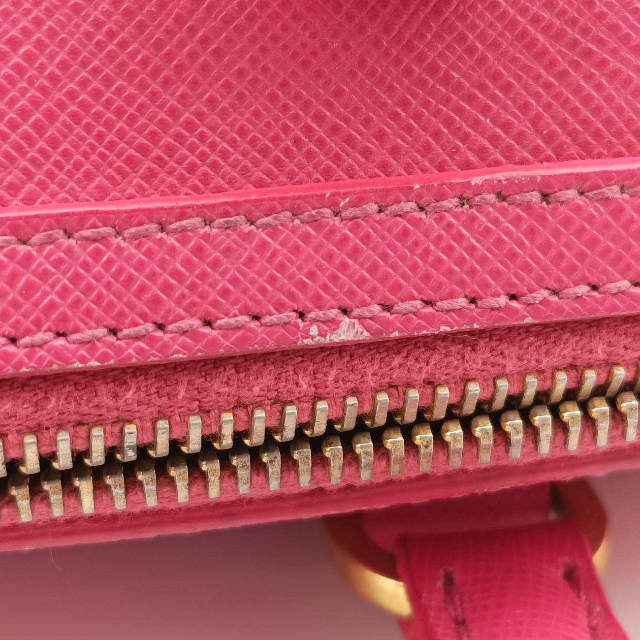 Pre-owned Prada Mini Boston Bowler Pink SAFFIANO Leather BL0823 shoulderbag | stylenewstar