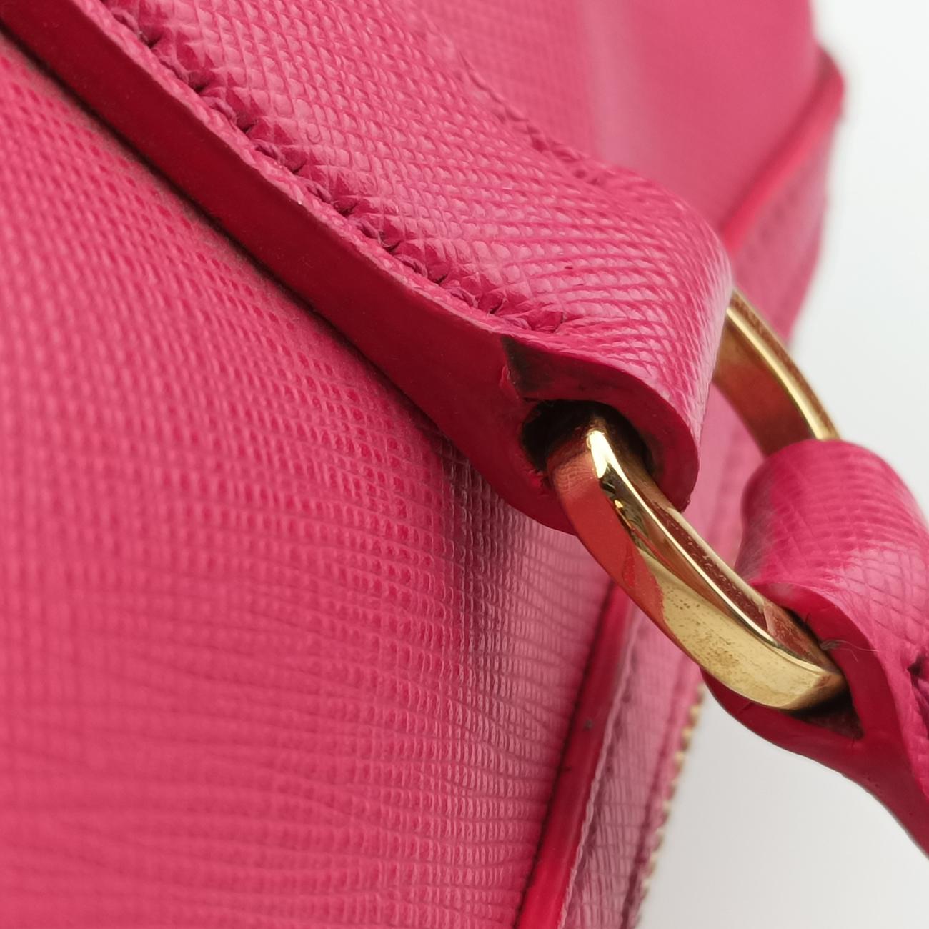 Pre-owned Prada Mini Boston Bowler Pink SAFFIANO Leather BL0823 shoulderbag | stylenewstar