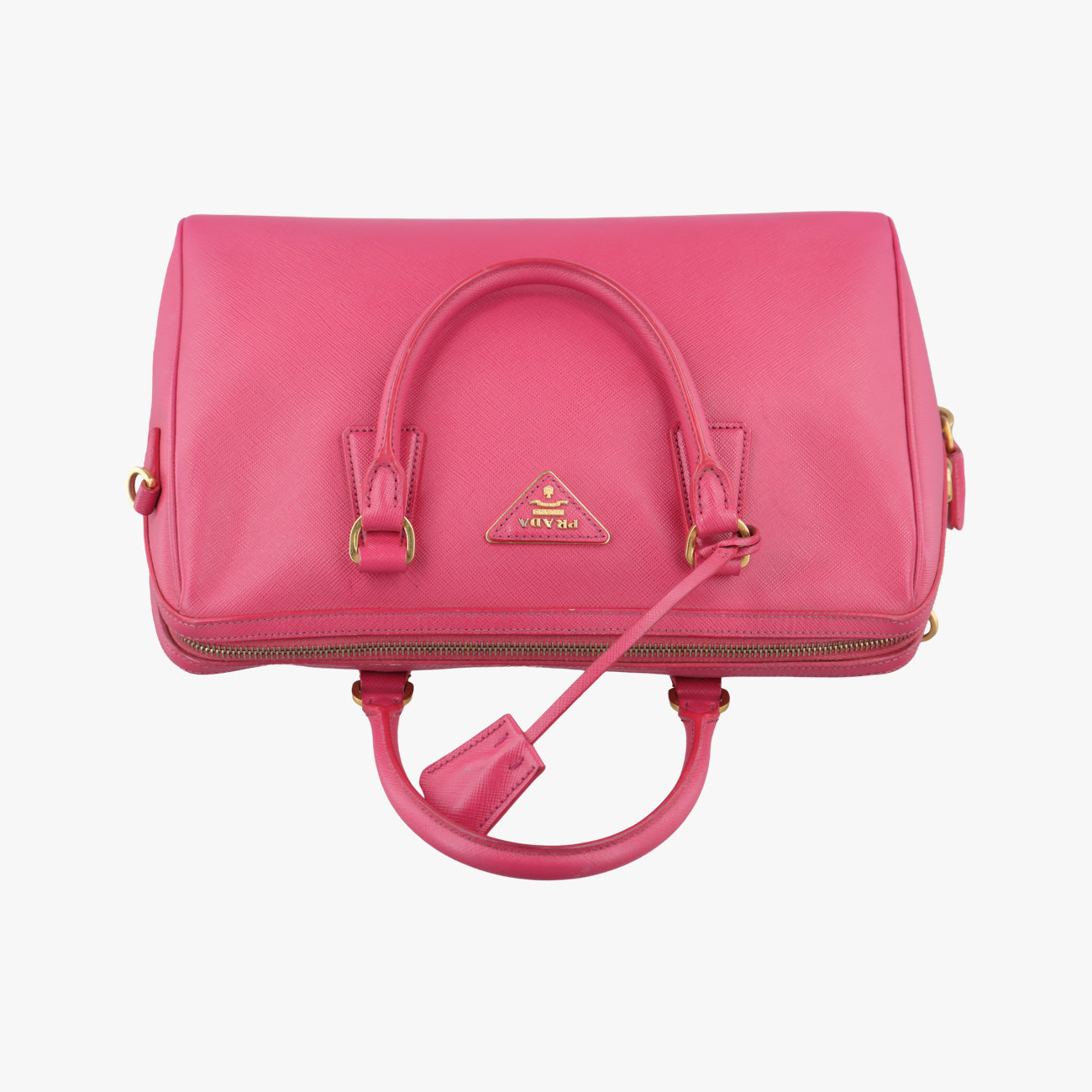 Pre-owned Prada Mini Boston Bowler Pink SAFFIANO Leather BL0823 shoulderbag | stylenewstar