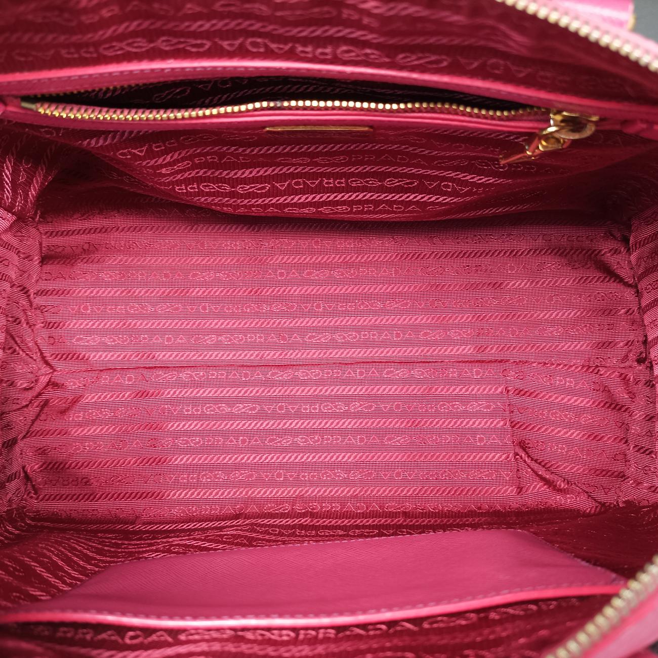 Pre-owned Prada Mini Boston Bowler Pink SAFFIANO Leather BL0823 shoulderbag | stylenewstar