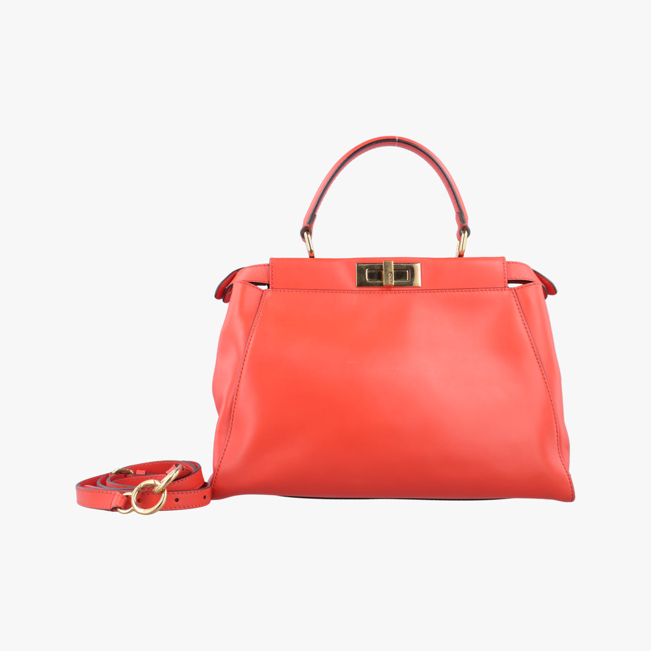 Pre-owned Fendi PEEKABOO Orange Leather 8BN226 shoulderbag | stylenewstar