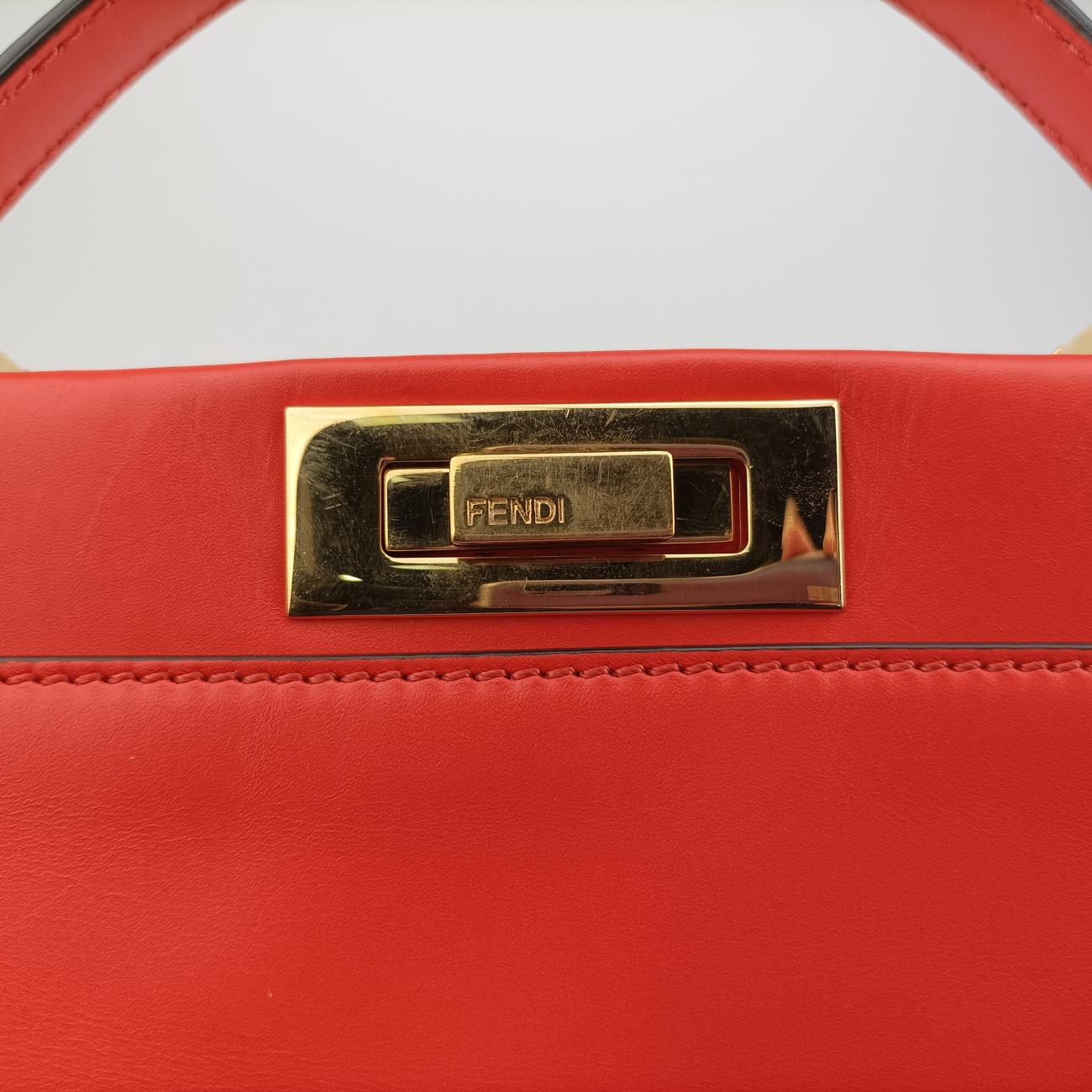Pre-owned Fendi PEEKABOO Orange Leather 8BN226 shoulderbag | stylenewstar