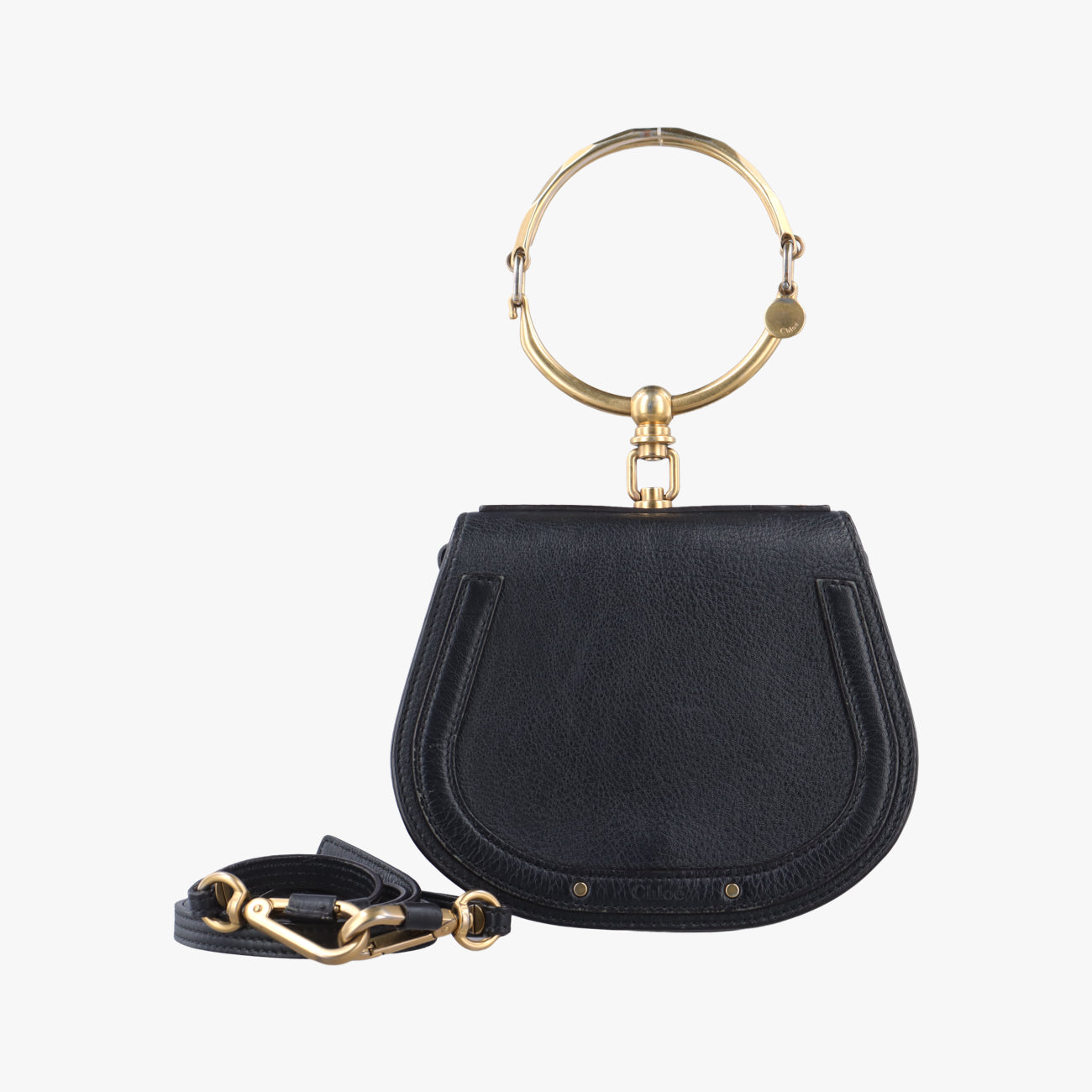Pre-owned Chloe Bracelet Nile Black Leather  shoulderbag | stylenewstar