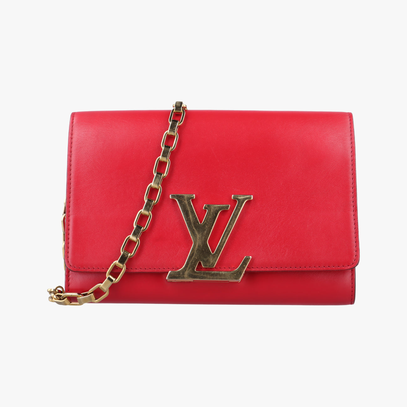 Pre-owned Louis Vuitton Pochette Louise GM Red leather M94647 shoulderbag | stylenewstar