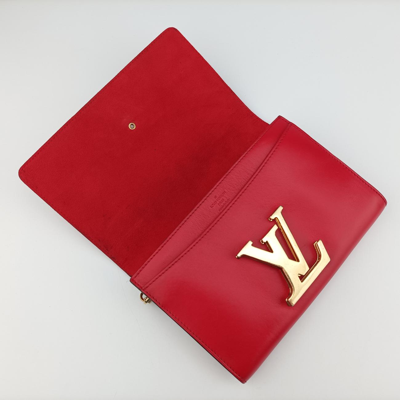 Pre-owned Louis Vuitton Pochette Louise GM Red leather M94647 shoulderbag | stylenewstar