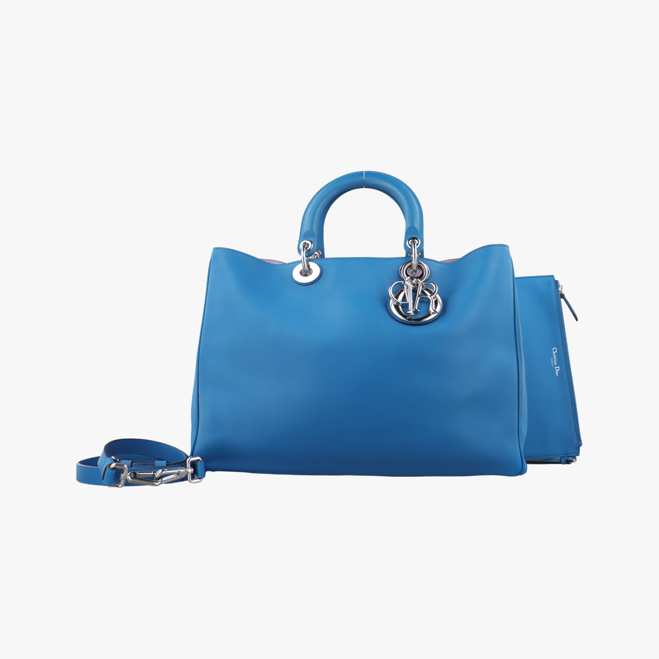 Secondhand Christian Dior Diorissimo Blue Leather  shoulderbag | stylenewstar