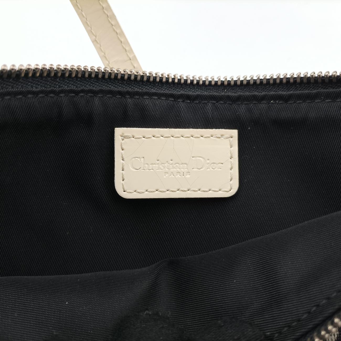 Pre-owned Christian Dior Saddle Black x Gray x White Jacquard  handbag | stylenewstar