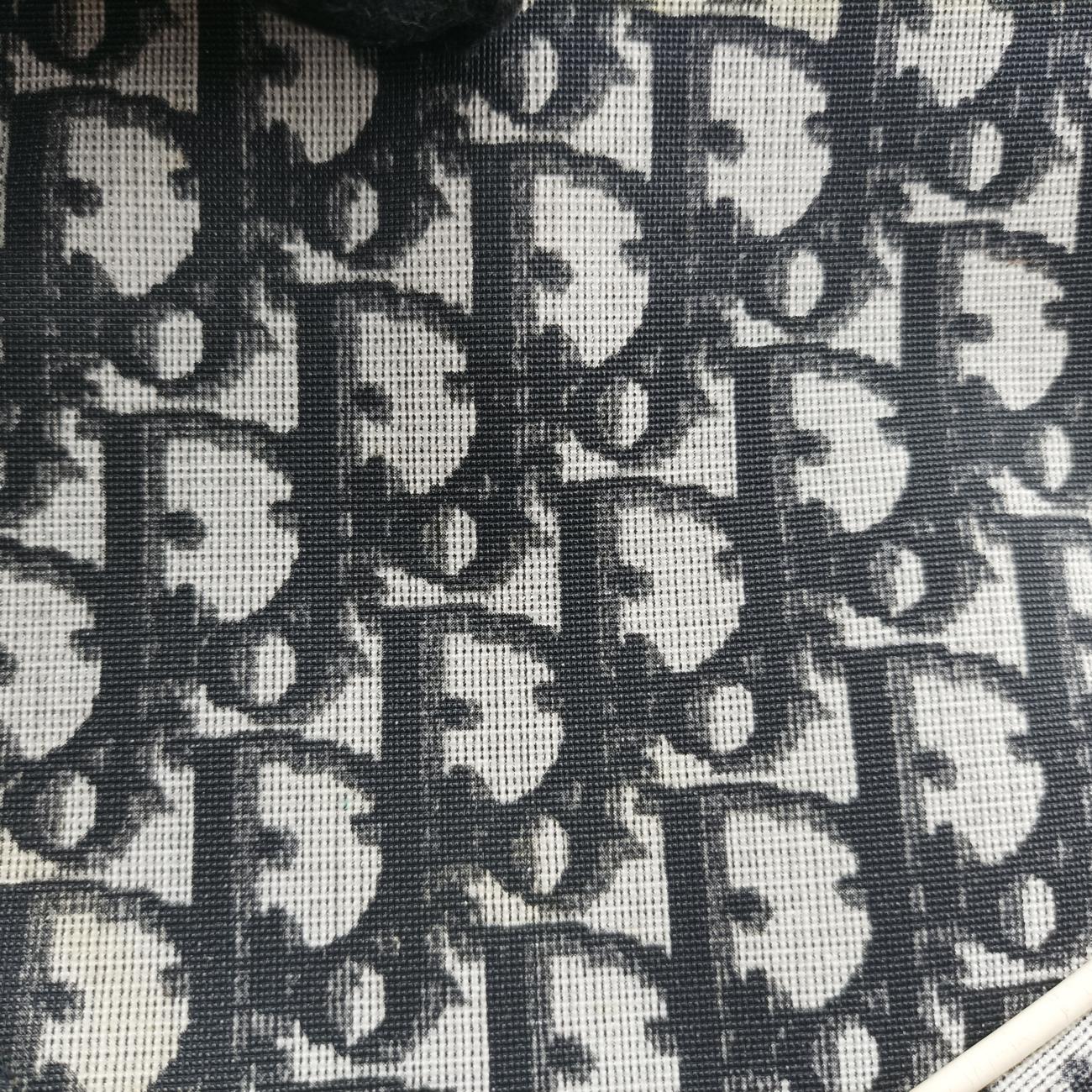 Pre-owned Christian Dior Saddle Black x Gray x White Jacquard  handbag | stylenewstar