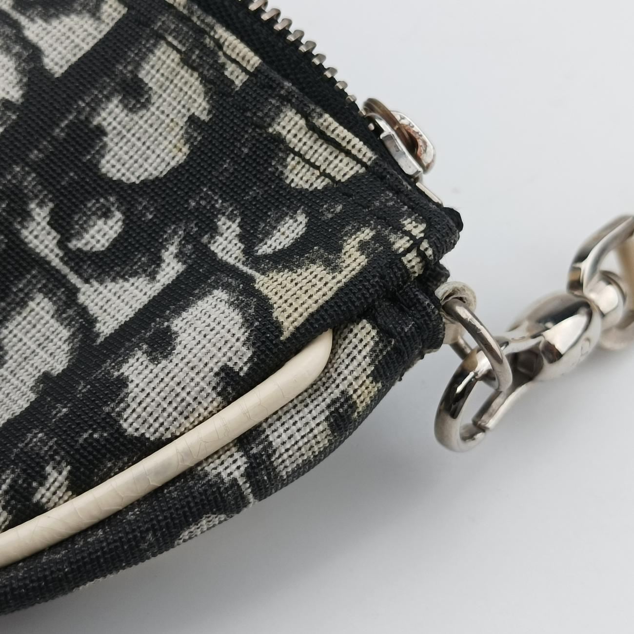 Pre-owned Christian Dior Saddle Black x Gray x White Jacquard  handbag | stylenewstar