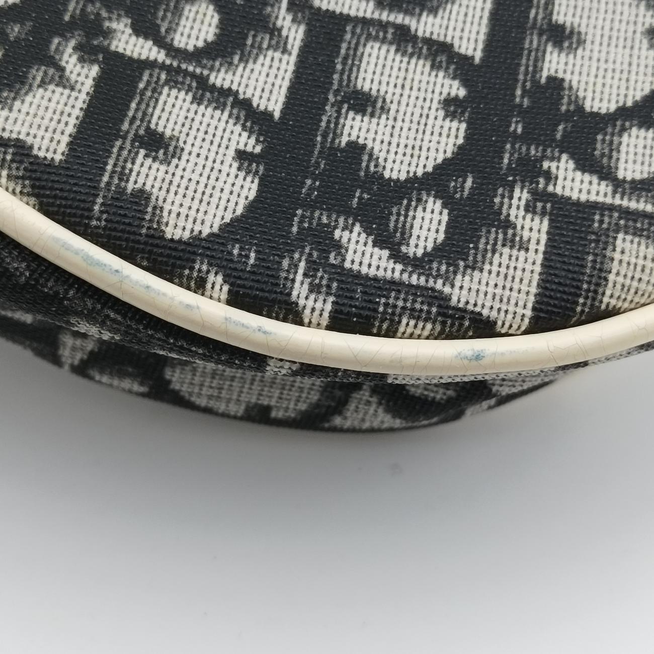 Pre-owned Christian Dior Saddle Black x Gray x White Jacquard  handbag | stylenewstar