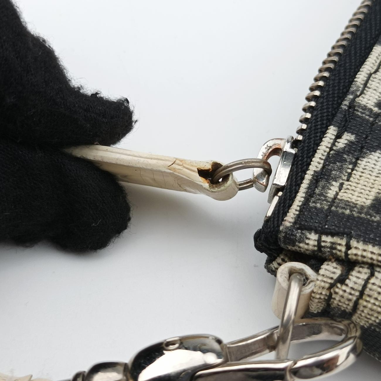 Pre-owned Christian Dior Saddle Black x Gray x White Jacquard  handbag | stylenewstar