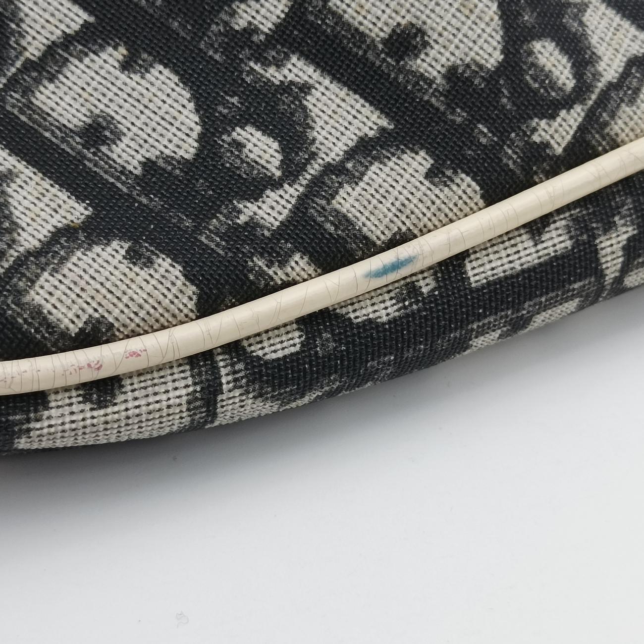 Pre-owned Christian Dior Saddle Black x Gray x White Jacquard  handbag | stylenewstar