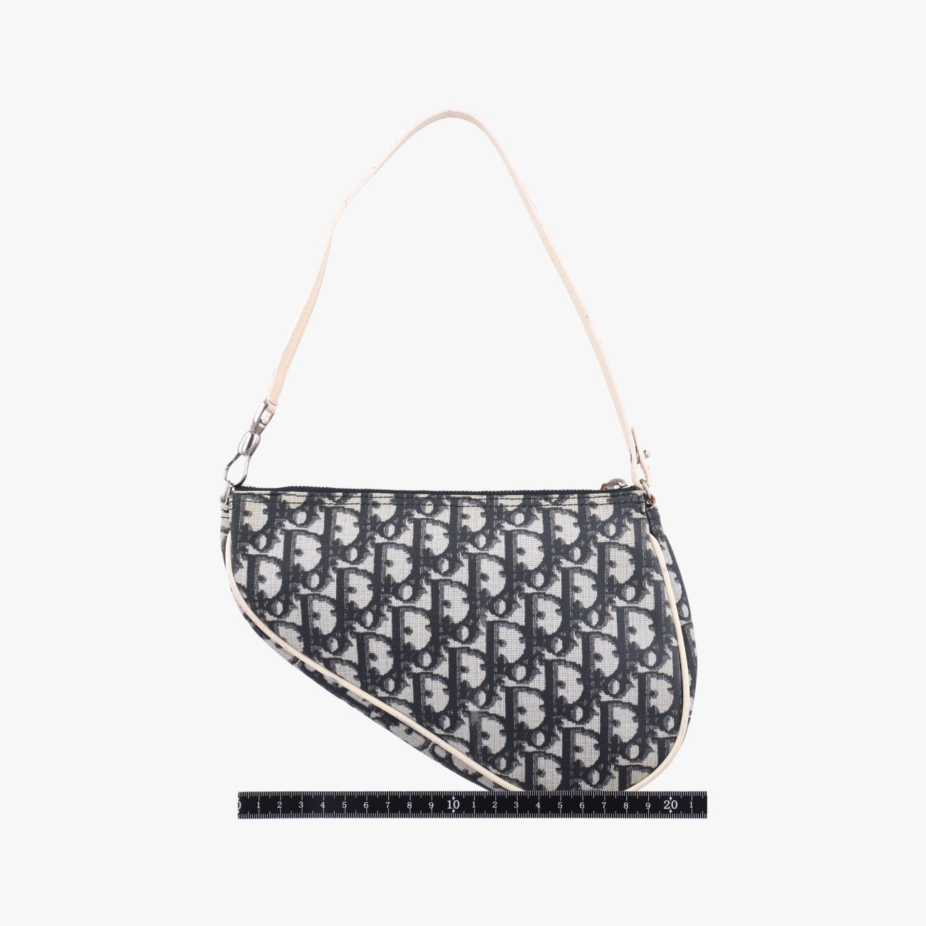 Pre-owned Christian Dior Saddle Black x Gray x White Jacquard  handbag | stylenewstar