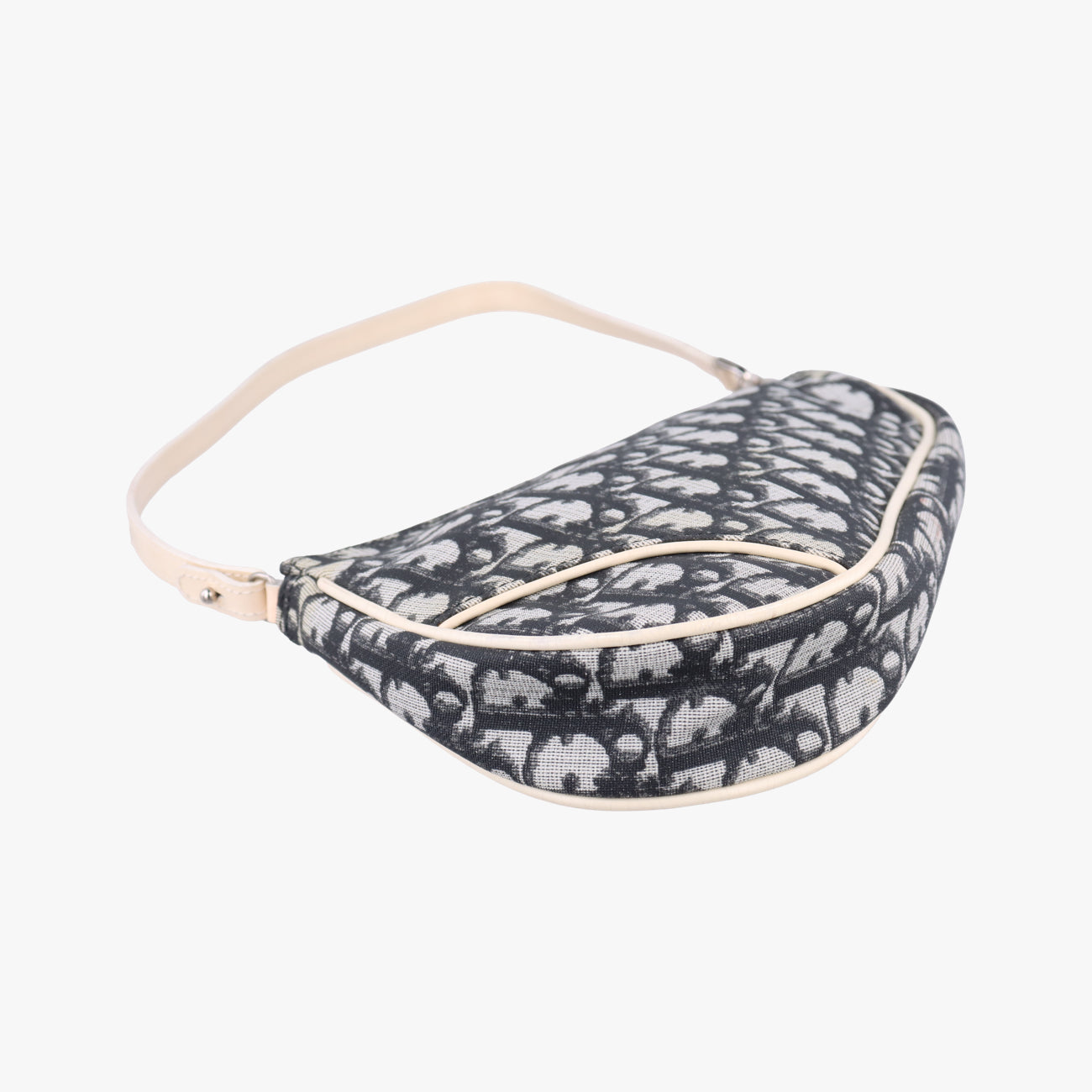 Pre-owned Christian Dior Saddle Black x Gray x White Jacquard  handbag | stylenewstar