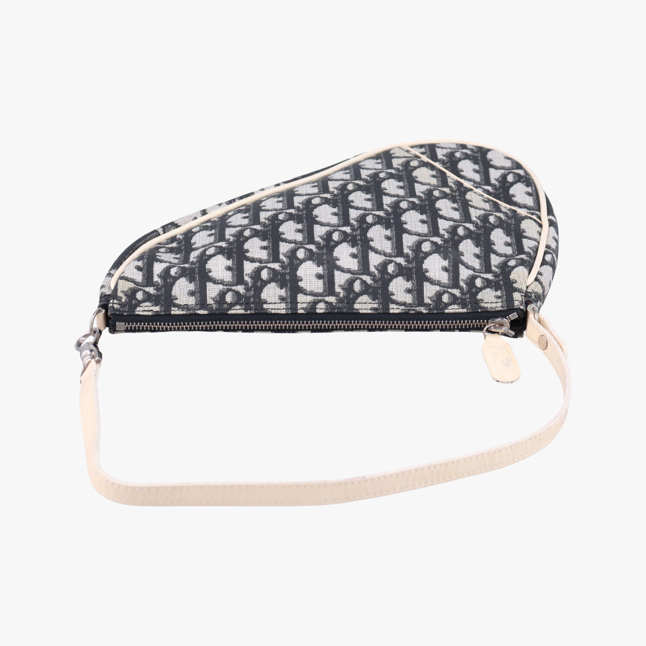 Pre-owned Christian Dior Saddle Black x Gray x White Jacquard  handbag | stylenewstar