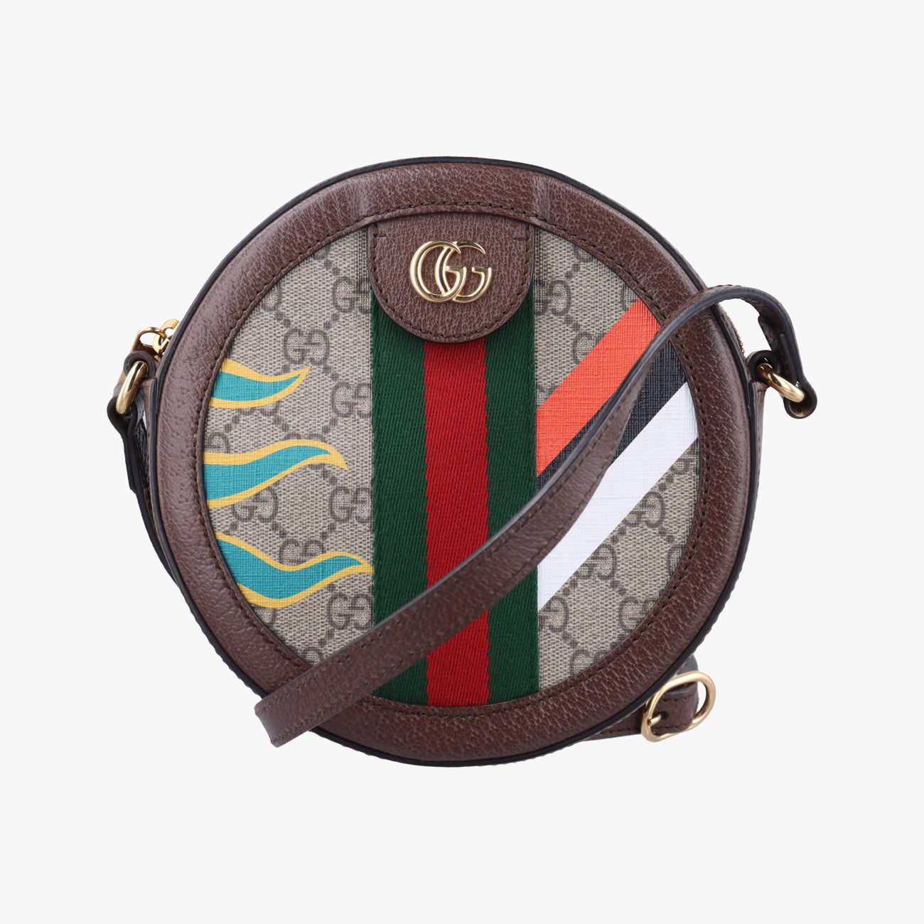 Secondhand Gucci Ophidia Brown×beige×Multicolour PVC coated canvas x leather 574978 shoulderbag | stylenewstar