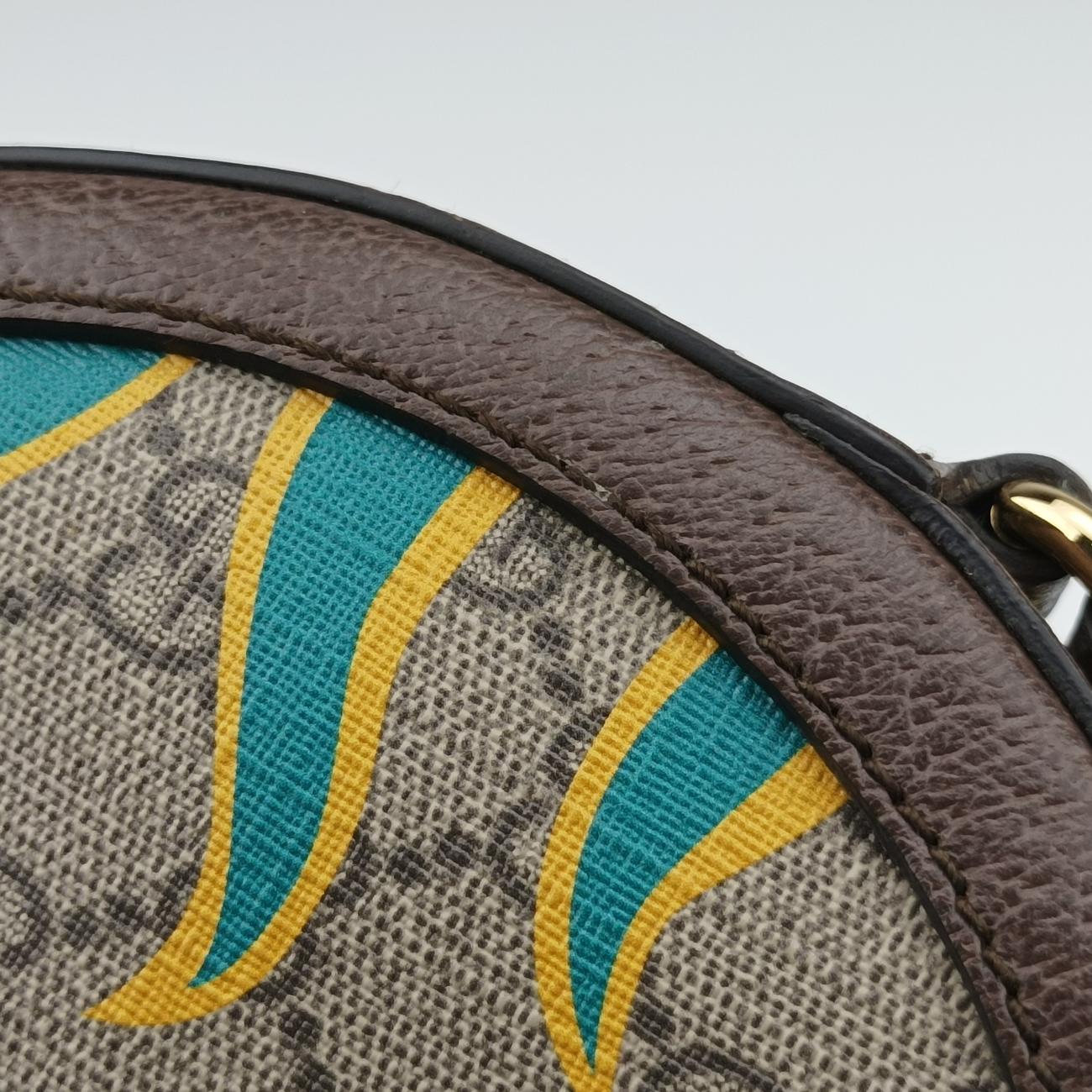 Secondhand Gucci Ophidia Brown×beige×Multicolour PVC coated canvas x leather 574978 shoulderbag | stylenewstar