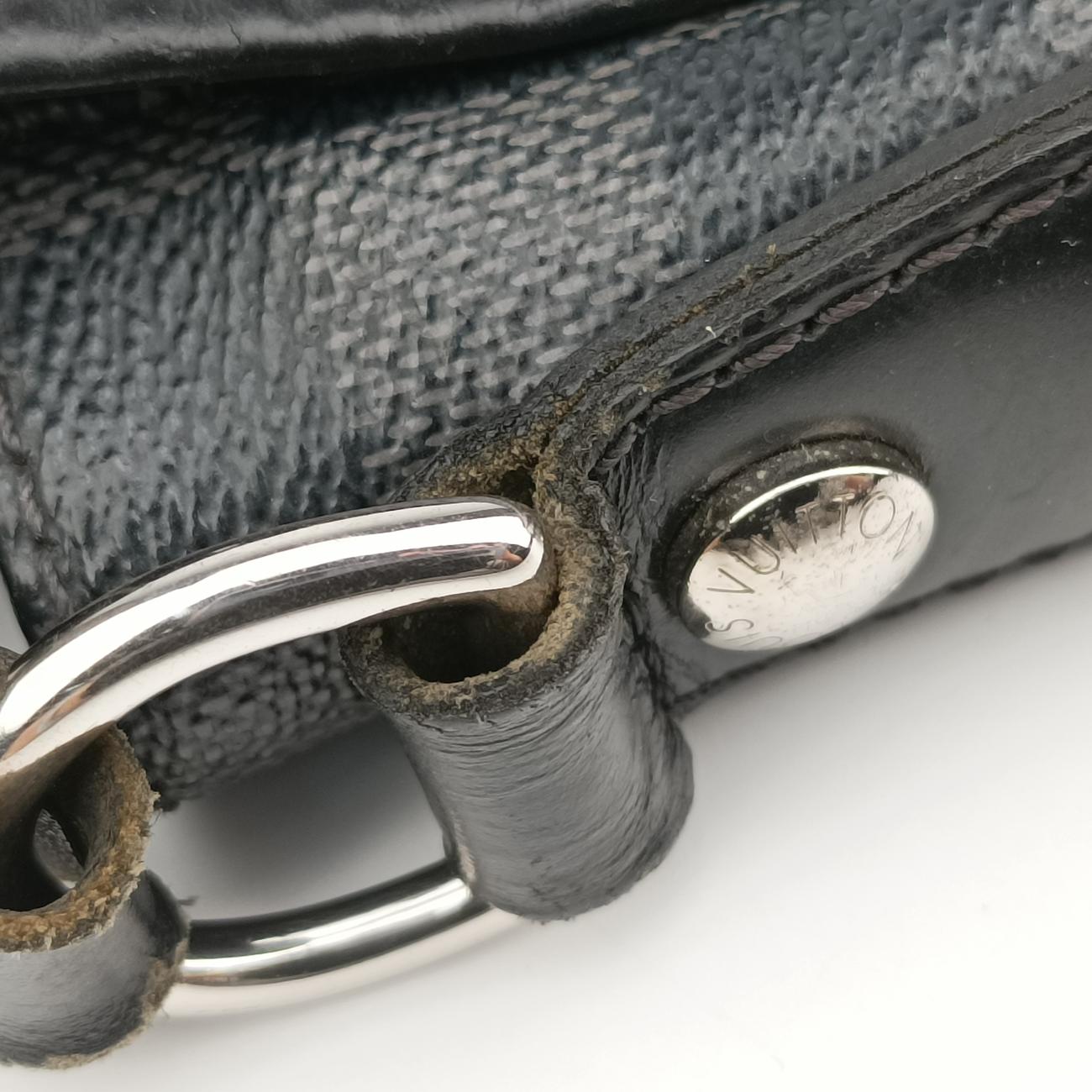 Vintage Louis Vuitton DANIEL MM Noir Damier GRAPHITE N58029 shoulderbag | stylenewstar