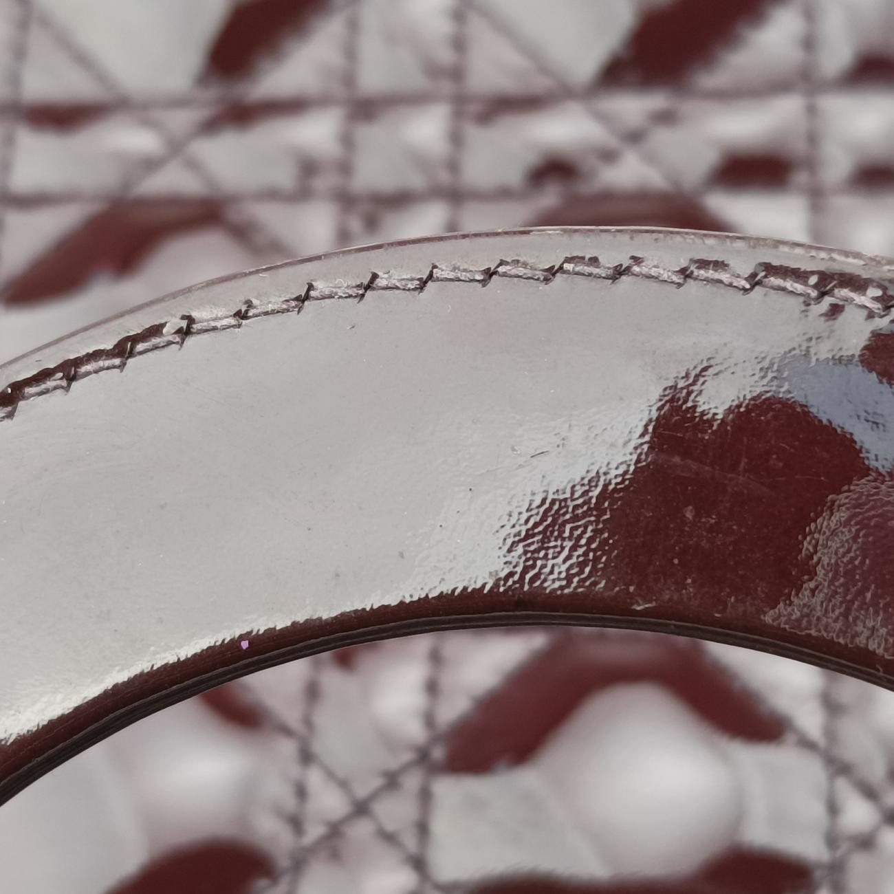 Pre-owned Christian Dior Lady Dior Purple patent  shoulderbag | stylenewstar