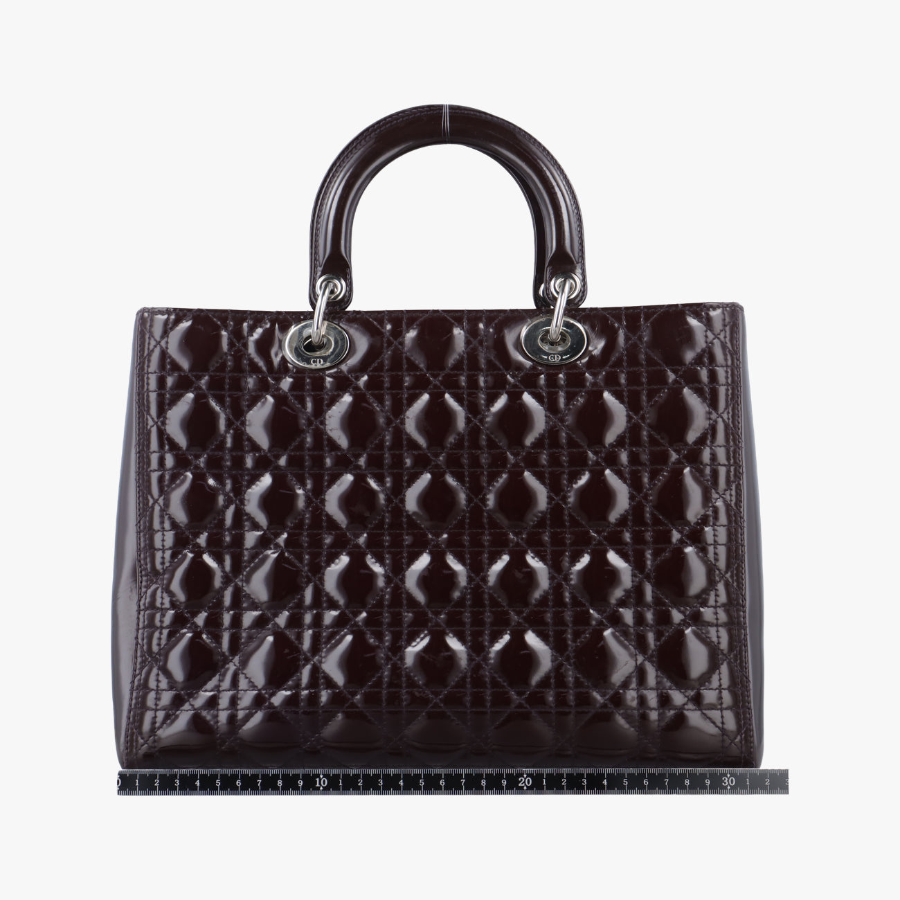 Pre-owned Christian Dior Lady Dior Purple patent  shoulderbag | stylenewstar