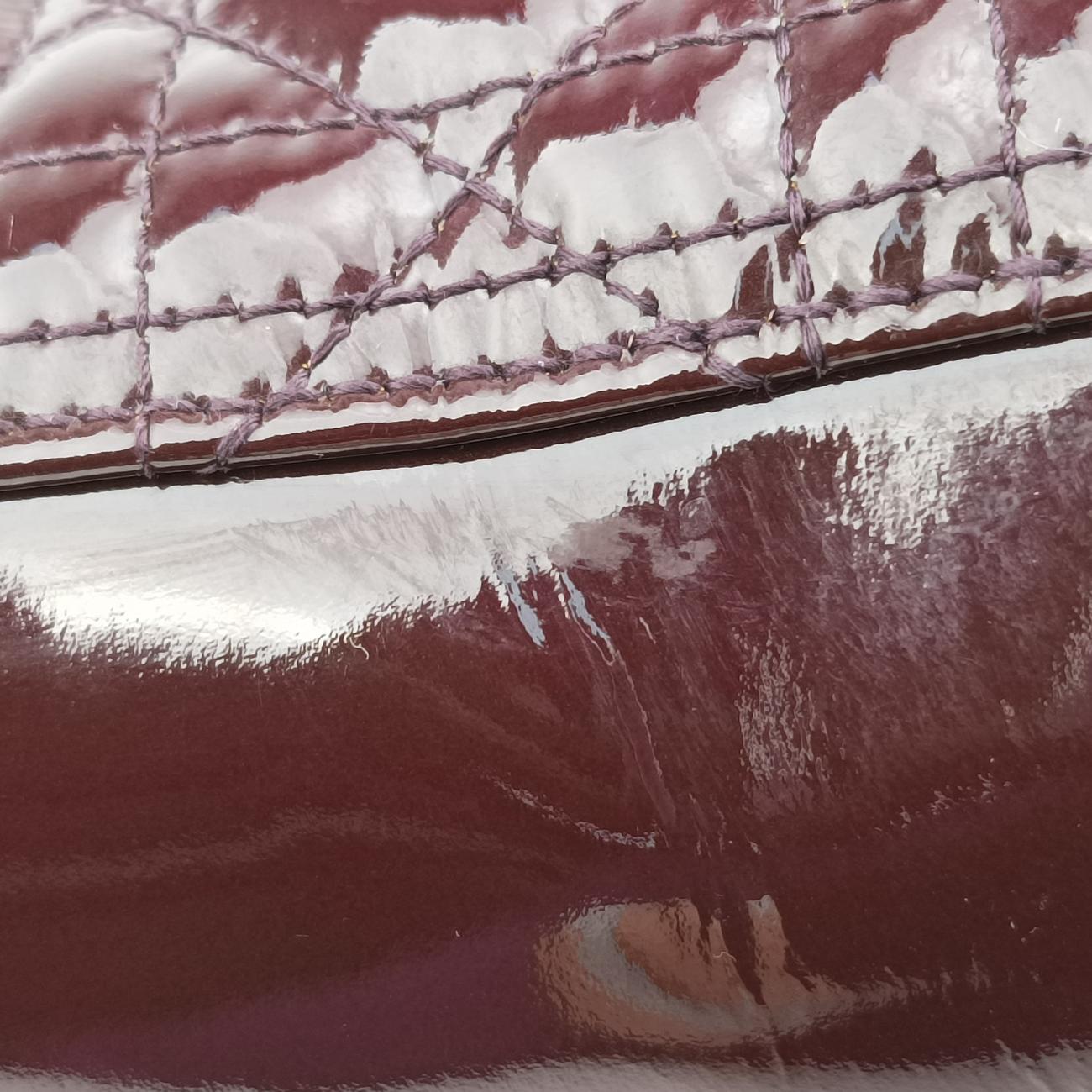 Pre-owned Christian Dior Lady Dior Purple patent  shoulderbag | stylenewstar