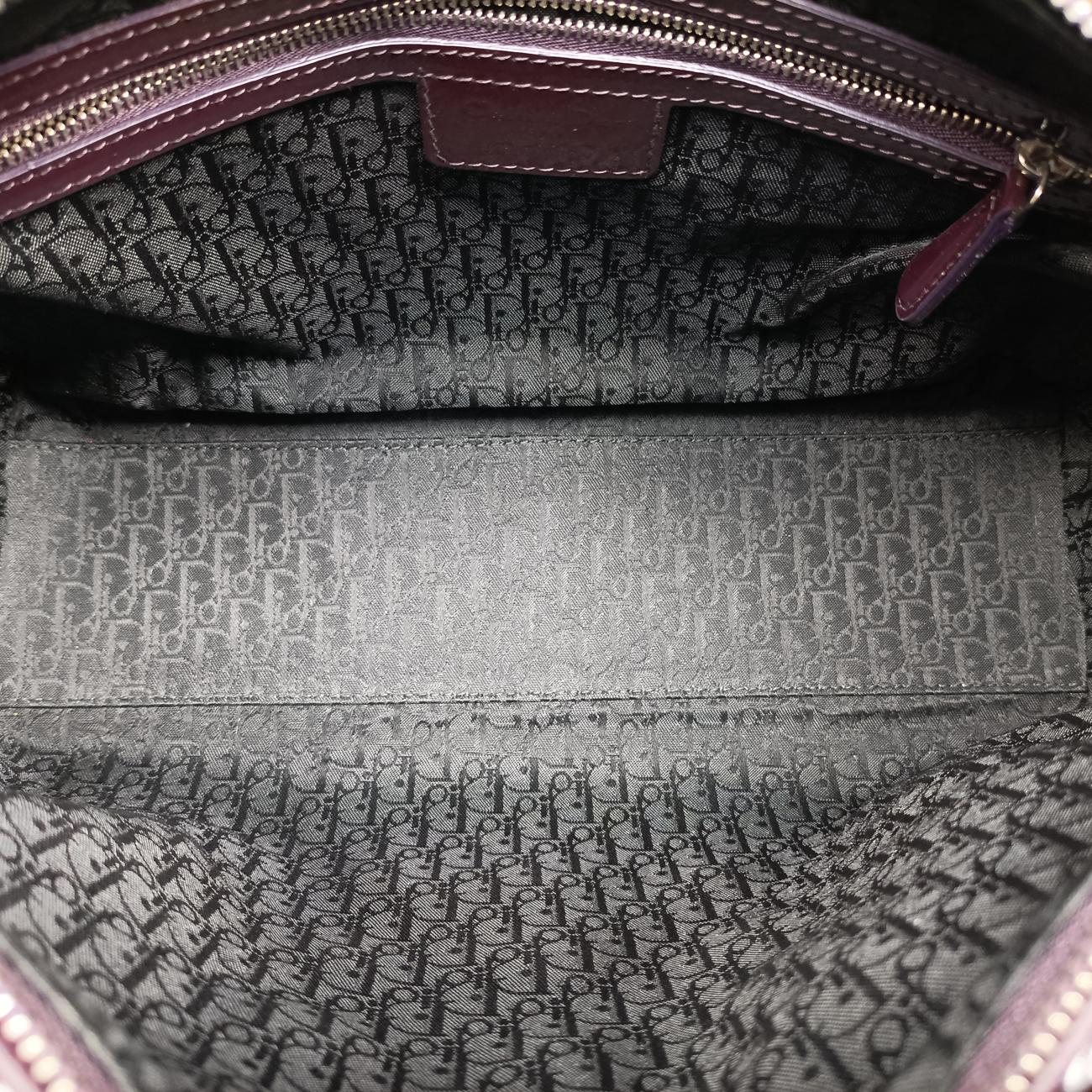 Pre-owned Christian Dior Lady Dior Purple patent  shoulderbag | stylenewstar