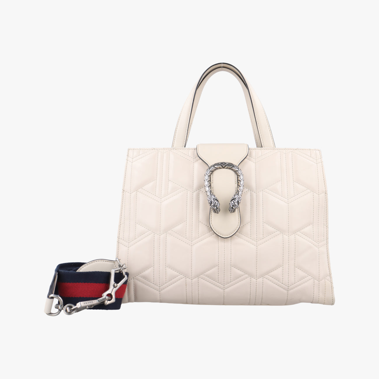 Secondhand Gucci Dionysus Web White Leather 444073 shoulderbag | stylenewstar