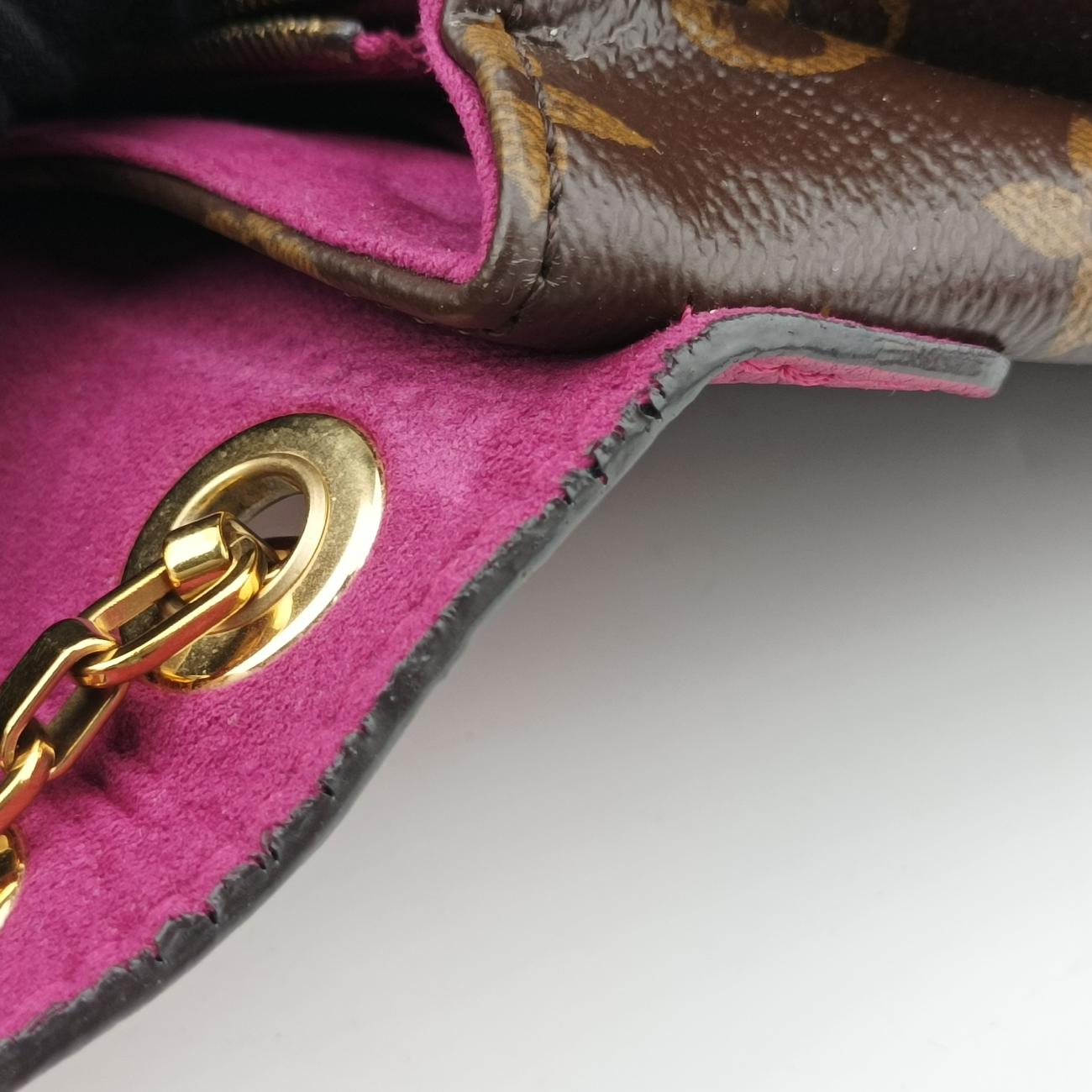 Secondhand Louis Vuitton PALLAS chain brown×Aurore Monogram Canvas×calf leather M41200 shoulderbag | stylenewstar