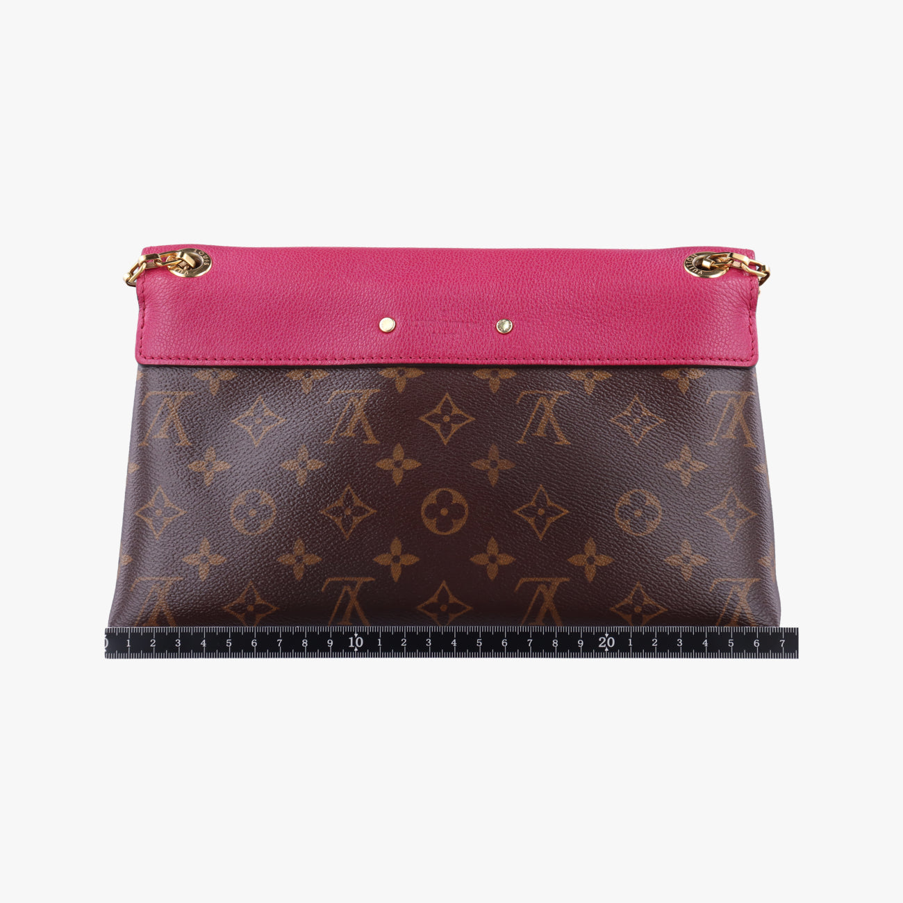 Secondhand Louis Vuitton PALLAS chain brown×Aurore Monogram Canvas×calf leather M41200 shoulderbag | stylenewstar