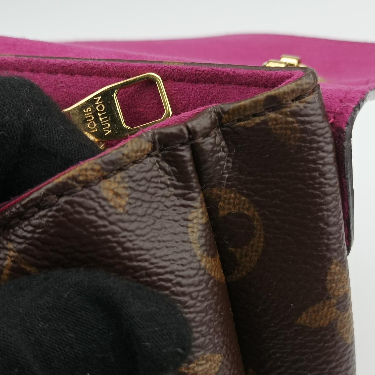 Secondhand Louis Vuitton PALLAS chain brown×Aurore Monogram Canvas×calf leather M41200 shoulderbag | stylenewstar