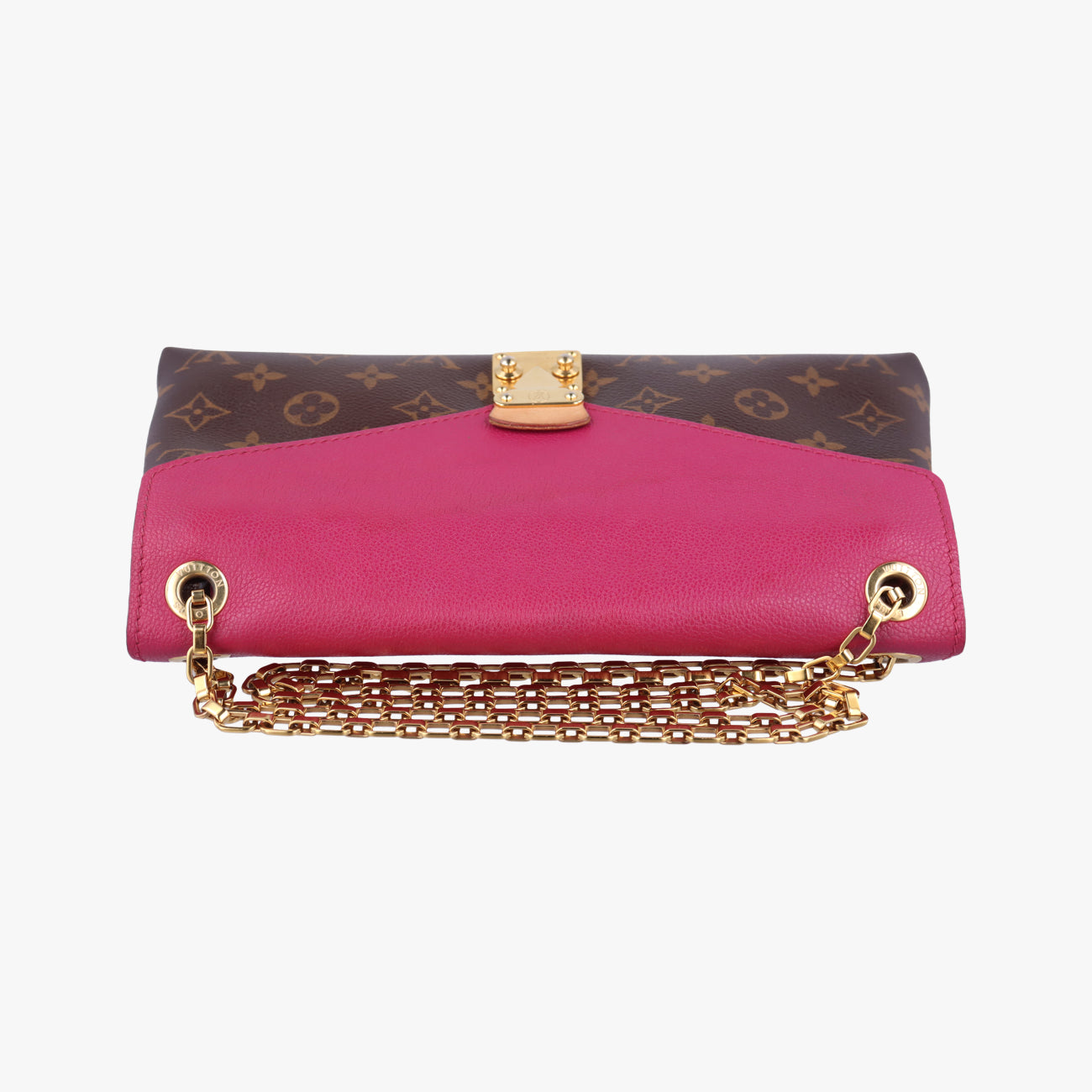 Secondhand Louis Vuitton PALLAS chain brown×Aurore Monogram Canvas×calf leather M41200 shoulderbag | stylenewstar