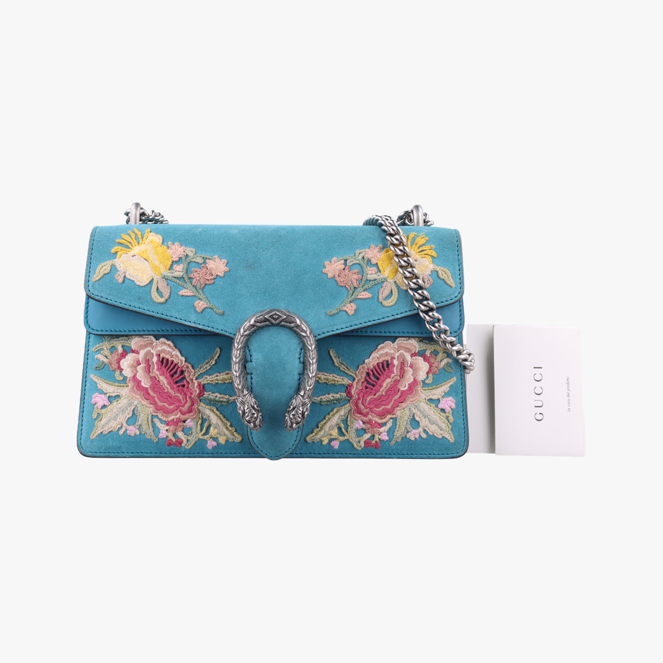 Pre-owned Gucci Dionysus Blue×Multicolour Suede 400249 shoulderbag | stylenewstar
