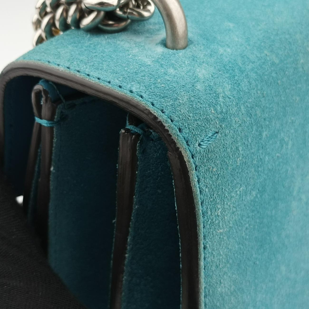 Pre-owned Gucci Dionysus Blue×Multicolour Suede 400249 shoulderbag | stylenewstar