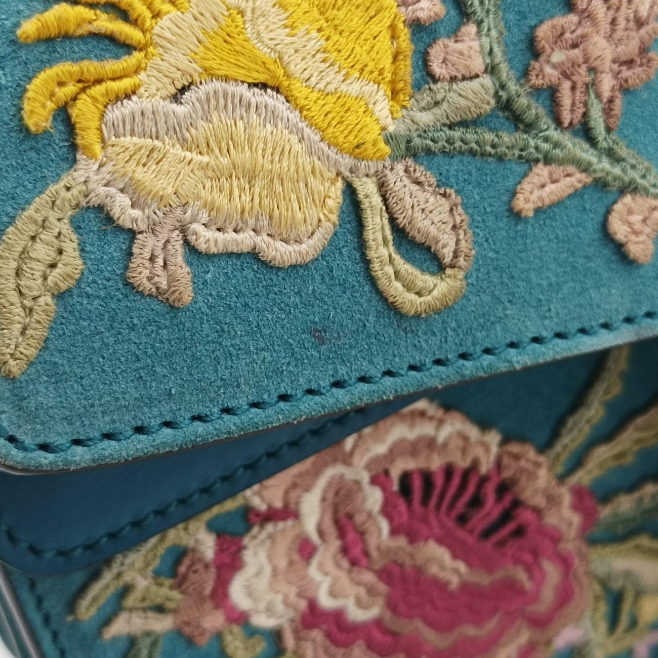 Pre-owned Gucci Dionysus Blue×Multicolour Suede 400249 shoulderbag | stylenewstar