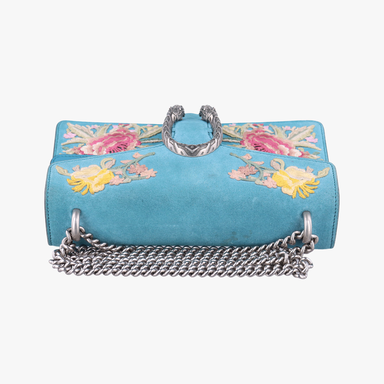 Pre-owned Gucci Dionysus Blue×Multicolour Suede 400249 shoulderbag | stylenewstar