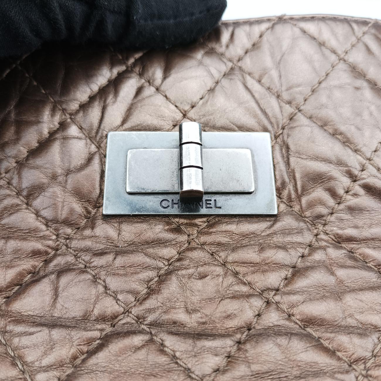 Vintage Chanel 2.55 Shopper tote Gold Brown Leather A50976 shoulderbag | stylenewstar