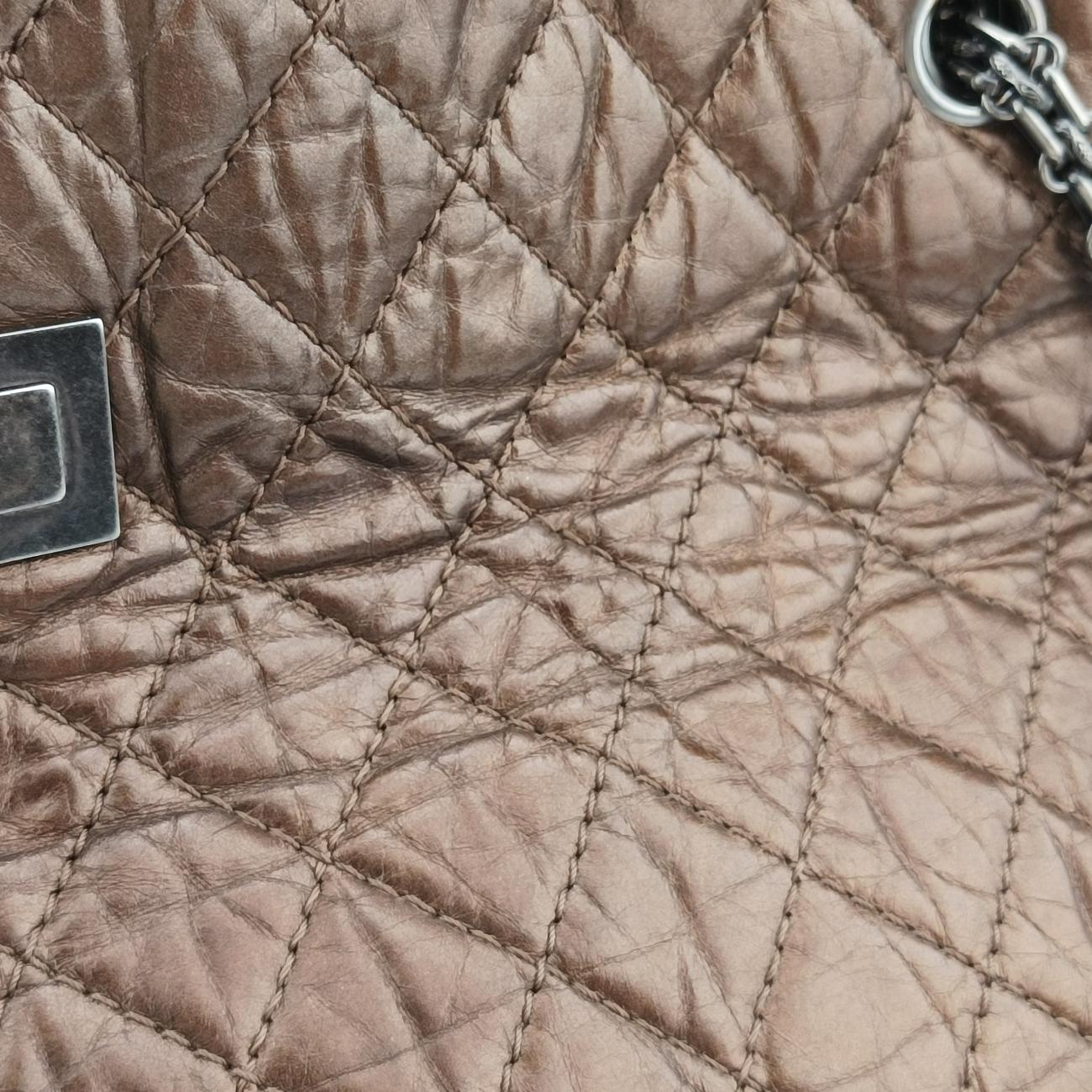 Vintage Chanel 2.55 Shopper tote Gold Brown Leather A50976 shoulderbag | stylenewstar