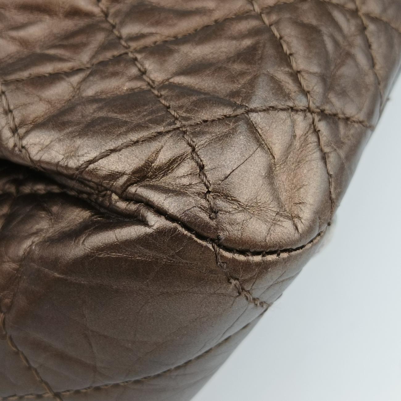 Vintage Chanel 2.55 Shopper tote Gold Brown Leather A50976 shoulderbag | stylenewstar