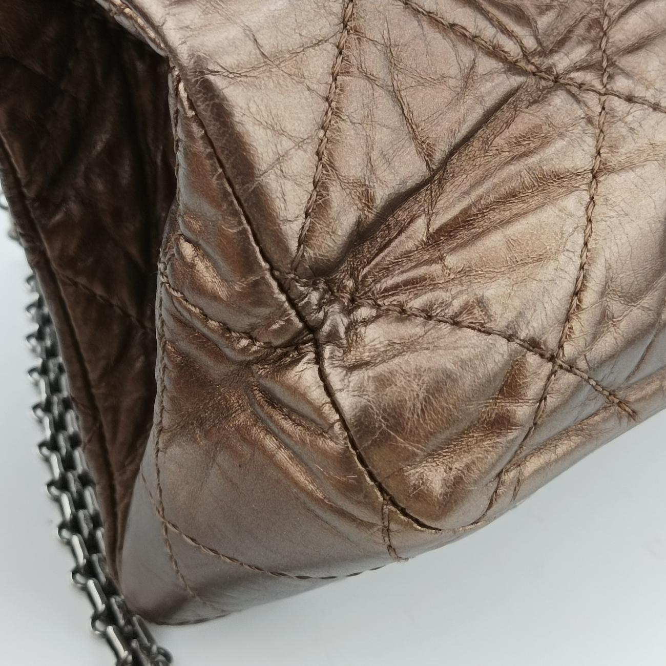 Vintage Chanel 2.55 Shopper tote Gold Brown Leather A50976 shoulderbag | stylenewstar