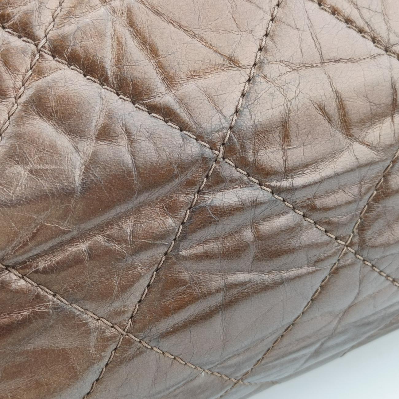 Vintage Chanel 2.55 Shopper tote Gold Brown Leather A50976 shoulderbag | stylenewstar