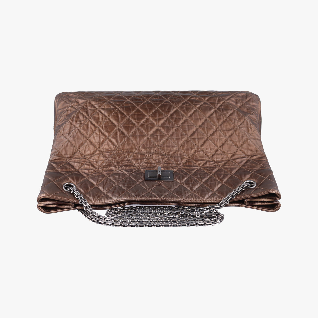 Vintage Chanel 2.55 Shopper tote Gold Brown Leather A50976 shoulderbag | stylenewstar