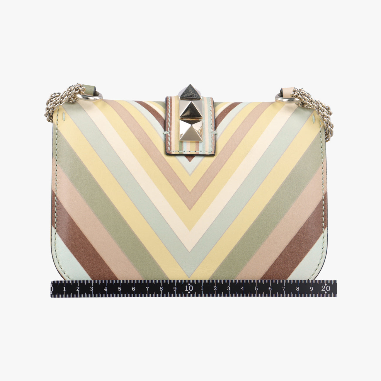 Pre-owned Valentino Rockstud Glam Lock Multicolour Leather  shoulderbag | stylenewstar