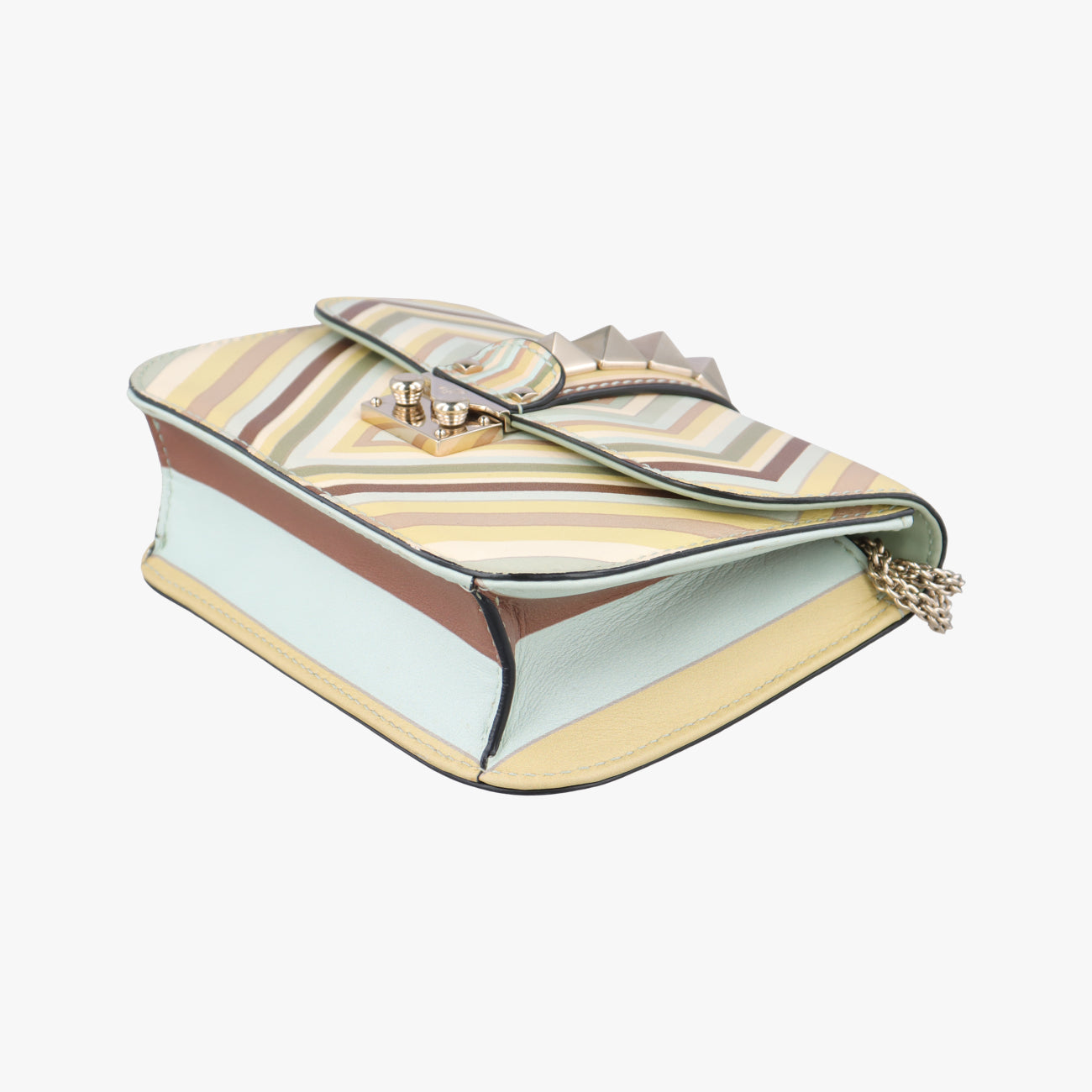 Pre-owned Valentino Rockstud Glam Lock Multicolour Leather  shoulderbag | stylenewstar